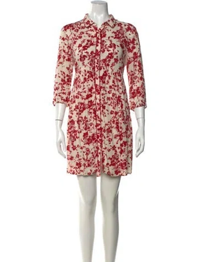 Pre-owned Ba&sh Floral Print Mini Dress In Metallic/neutrals