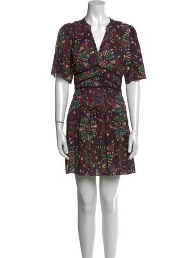 Pre-owned Ba&sh Floral Print Mini Dress In Multi