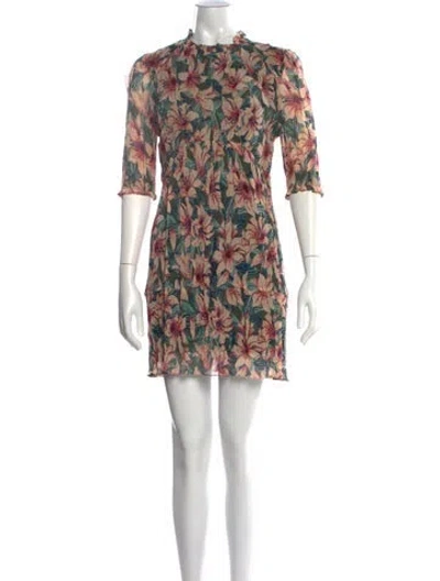 Pre-owned Ba&sh Floral Print Mini Dress In Multi