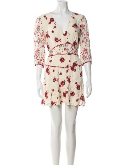 Pre-owned Ba&sh Floral Print Mini Dress In Multicolor