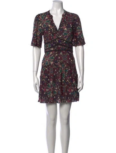 Pre-owned Ba&sh Floral Print Mini Dress In Multicolor