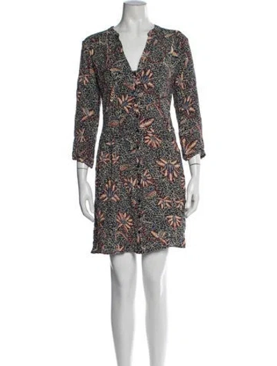 Pre-owned Ba&sh Floral Print Mini Dress In Multicolor