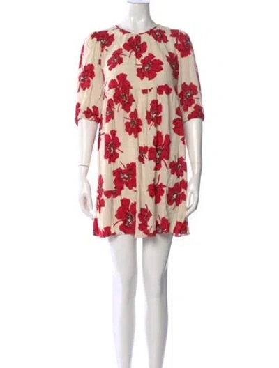 Pre-owned Ba&sh Floral Print Mini Dress In Neutral