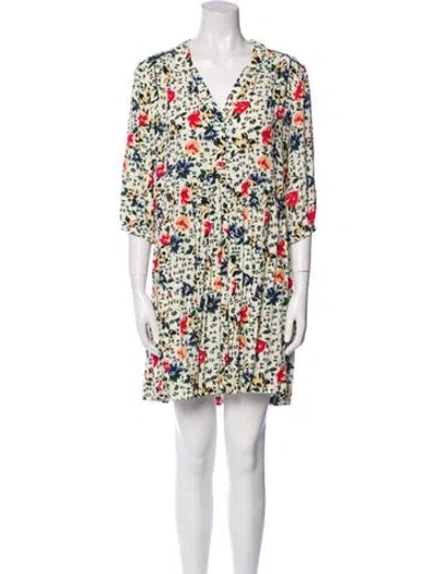Pre-owned Ba&sh Floral Print Mini Dress In Neutral