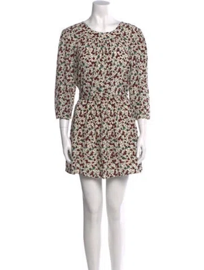 Pre-owned Ba&sh Floral Print Mini Dress In Neutral