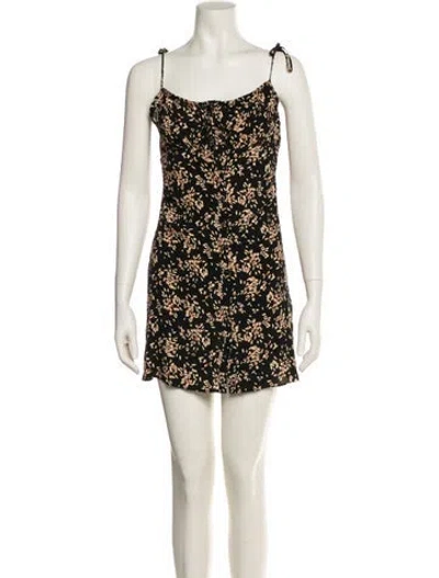 Pre-owned Ba&sh Floral Print Mini Dress In Neutral
