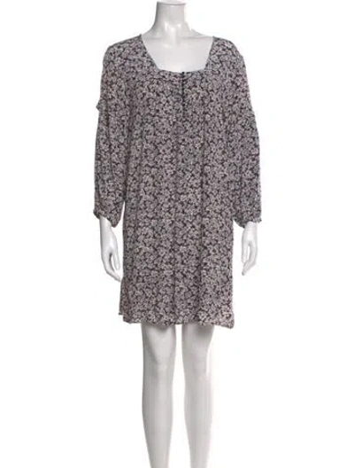 Pre-owned Ba&sh Floral Print Mini Dress In Neutral