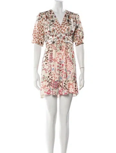 Pre-owned Ba&sh Floral Print Mini Dress In Neutral