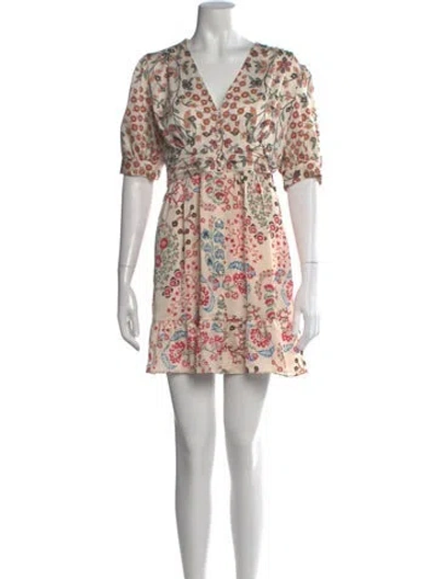 Pre-owned Ba&sh Floral Print Mini Dress In Neutral