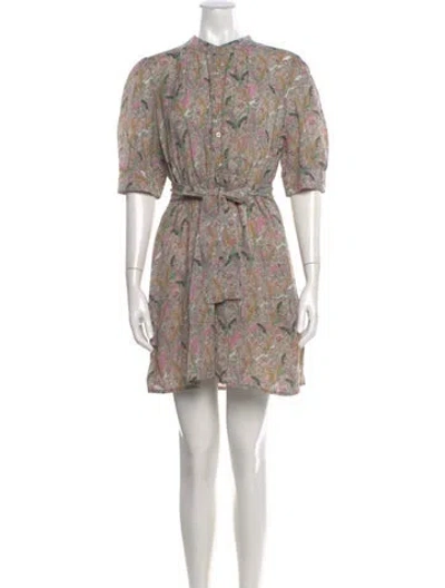 Pre-owned Ba&sh Floral Print Mini Dress In Neutral