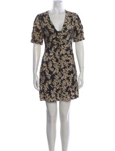 Pre-owned Ba&sh Floral Print Mini Dress In Neutral