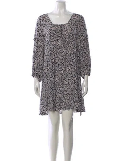 Pre-owned Ba&sh Floral Print Mini Dress In Neutral