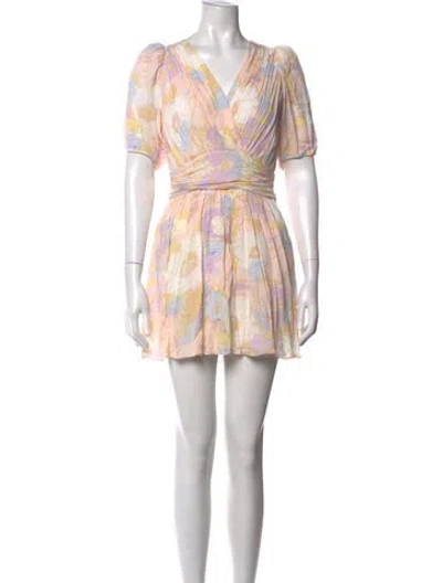Pre-owned Ba&sh Floral Print Mini Dress In Neutral