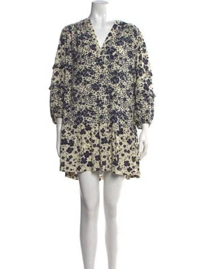 Pre-owned Ba&sh Floral Print Mini Dress In Neutrals