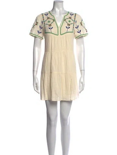 Pre-owned Ba&sh Floral Print Mini Dress In Neutrals