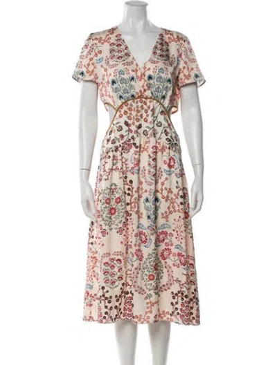Pre-owned Ba&sh Floral Print Mini Dress In Neutrals