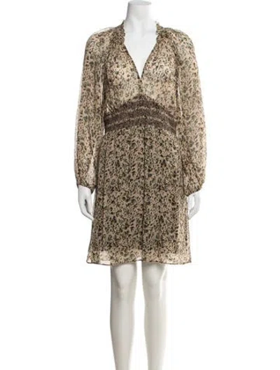 Pre-owned Ba&sh Floral Print Mini Dress In Neutrals