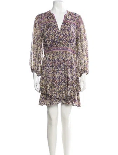 Pre-owned Ba&sh Floral Print Mini Dress In Neutrals