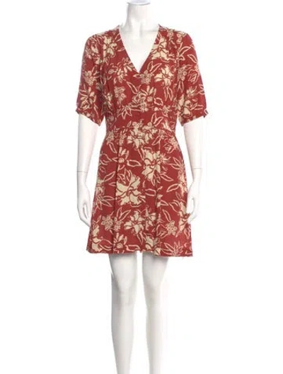 Pre-owned Ba&sh Floral Print Mini Dress In Orange