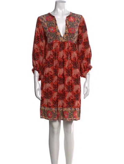 Pre-owned Ba&sh Floral Print Mini Dress In Orange