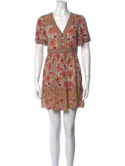 Pre-owned Ba&sh Floral Print Mini Dress In Orange