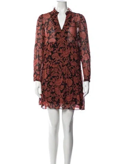 Pre-owned Ba&sh Floral Print Mini Dress In Orange