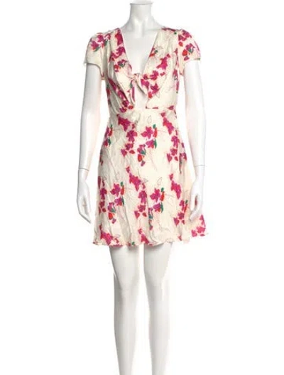 Pre-owned Ba&sh Floral Print Mini Dress In Pink