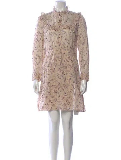 Pre-owned Ba&sh Floral Print Mini Dress In Pink