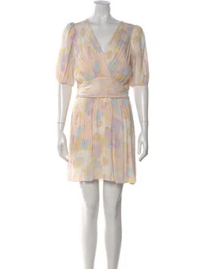 Pre-owned Ba&sh Floral Print Mini Dress In Pink