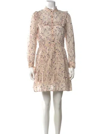 Pre-owned Ba&sh Floral Print Mini Dress In Pink