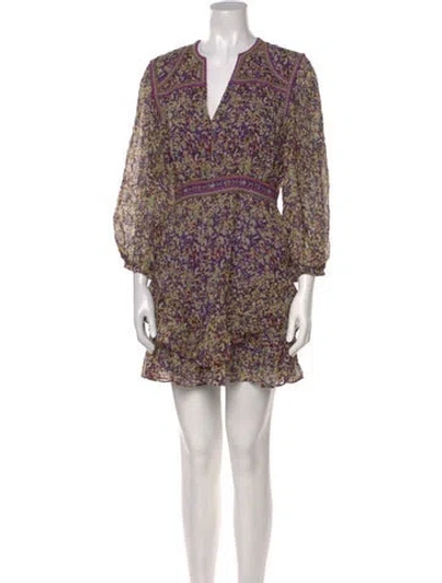 Pre-owned Ba&sh Floral Print Mini Dress In Purple