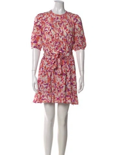 Pre-owned Ba&sh Floral Print Mini Dress In Purple