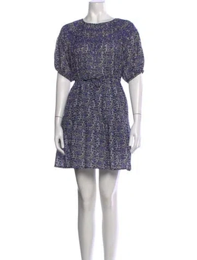Pre-owned Ba&sh Floral Print Mini Dress In Purple