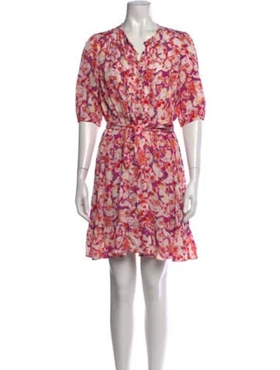 Pre-owned Ba&sh Floral Print Mini Dress In Purple