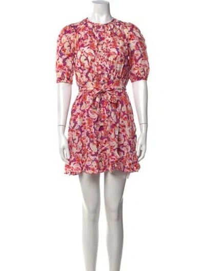Pre-owned Ba&sh Floral Print Mini Dress In Purple