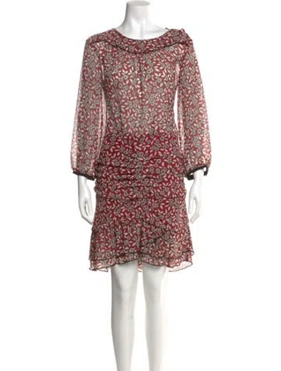 Pre-owned Ba&sh Floral Print Mini Dress In Red