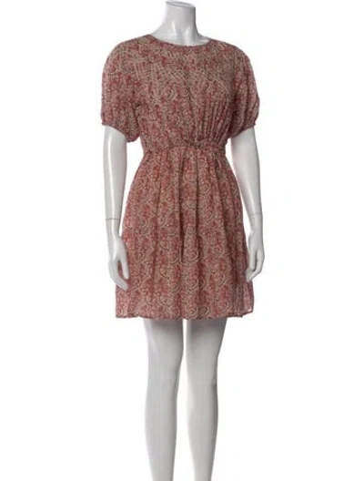Pre-owned Ba&sh Floral Print Mini Dress In Red