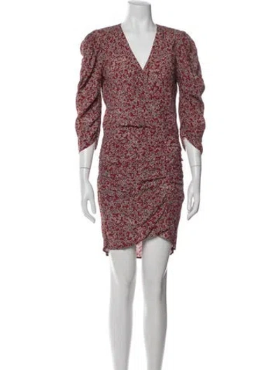 Pre-owned Ba&sh Floral Print Mini Dress In Red