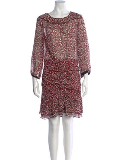 Pre-owned Ba&sh Floral Print Mini Dress In Red