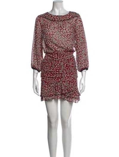 Pre-owned Ba&sh Floral Print Mini Dress In Red