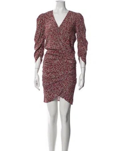 Pre-owned Ba&sh Floral Print Mini Dress In Red