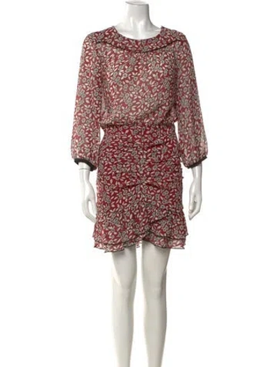 Pre-owned Ba&sh Floral Print Mini Dress In Red