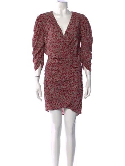 Pre-owned Ba&sh Floral Print Mini Dress In Red