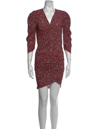 Pre-owned Ba&sh Floral Print Mini Dress In Red