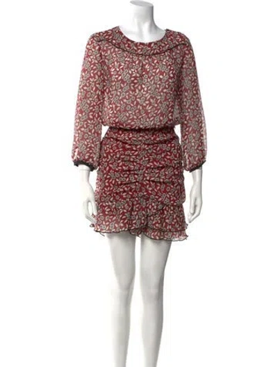 Pre-owned Ba&sh Floral Print Mini Dress In Red