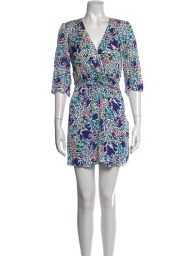 Pre-owned Ba&sh Floral Print Mini Dress W/ Tags In Neutrals