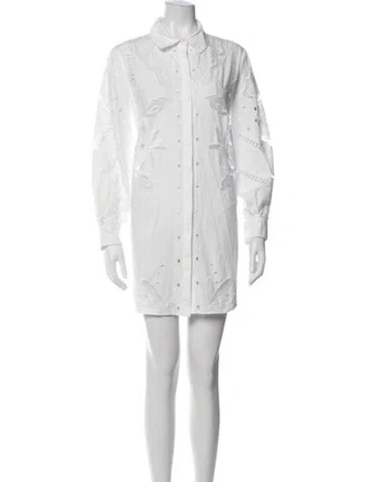 Pre-owned Ba&sh Floral Print Mini Dress In White