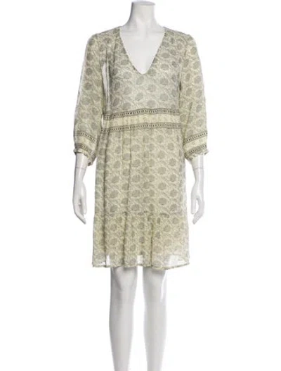 Pre-owned Ba&sh Floral Print Mini Dress In Yellow