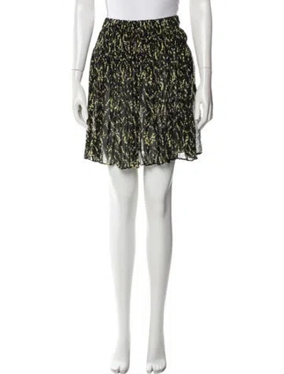 Pre-owned Ba&sh Floral Print Mini Skirt In Black