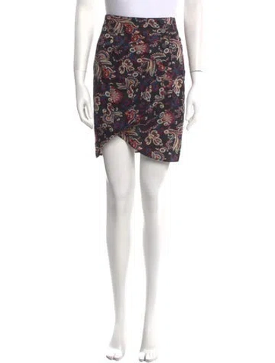Pre-owned Ba&sh Floral Print Mini Skirt In Black
